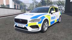 Volvo V60 T6 2018 Swedish Police [ELS] [replace] для GTA 5